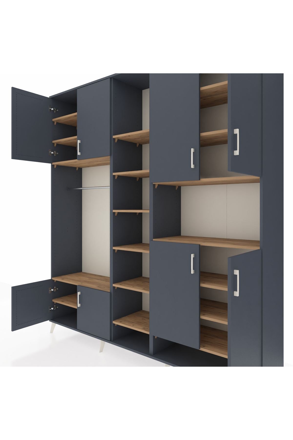 Hyperion Dolap 18 Raflı 8 Kapaklı Tek Askılı 220x44x243 - S553M051V18B
