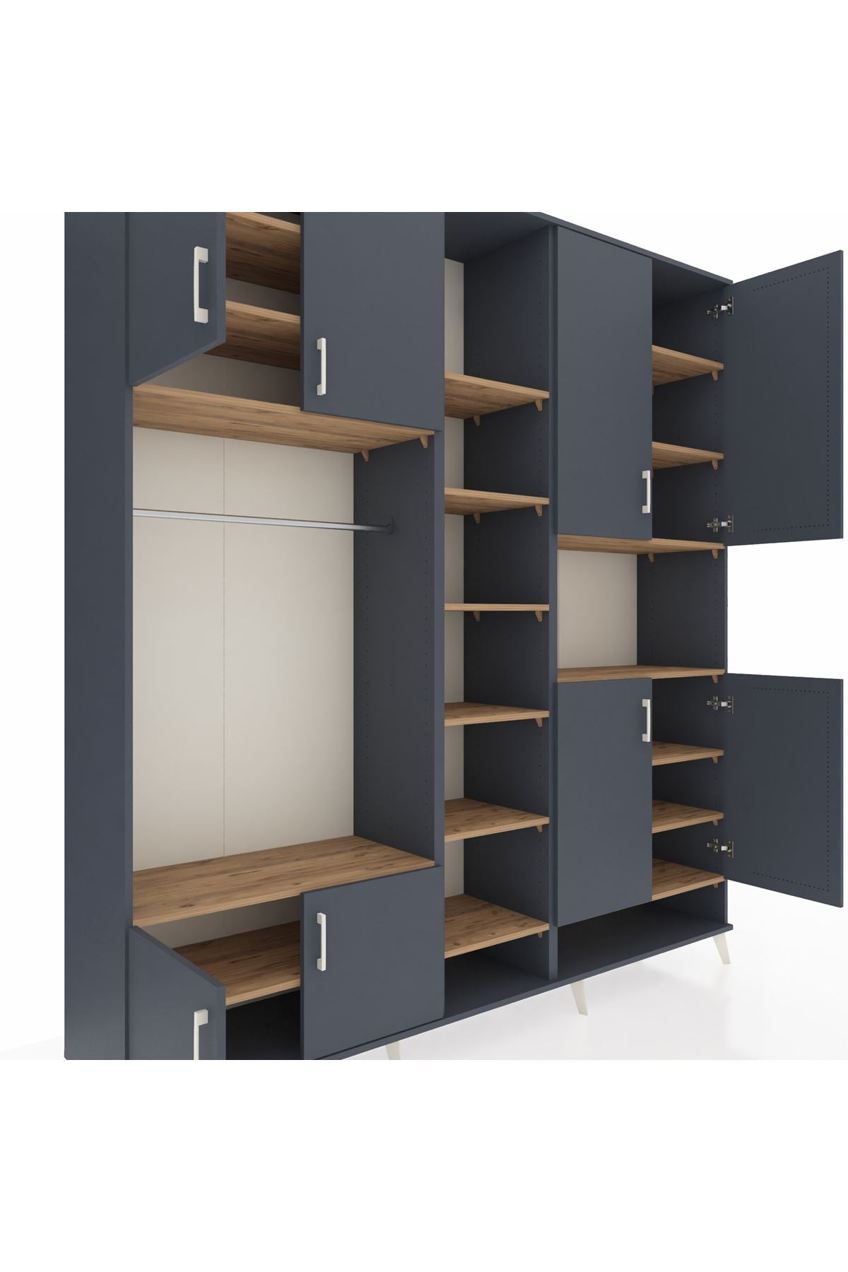 Hyperion Dolap 18 Raflı 8 Kapaklı Tek Askılı 220x44x243 - S553M051V18B