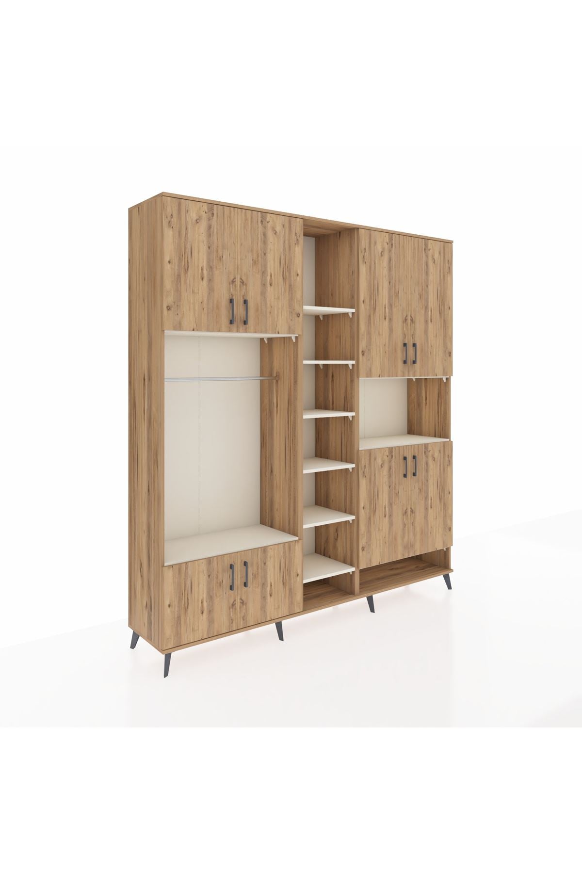 Hyperion Dolap 18 Raflı 8 Kapaklı Tek Askılı 220x44x243 - S553M051V19B