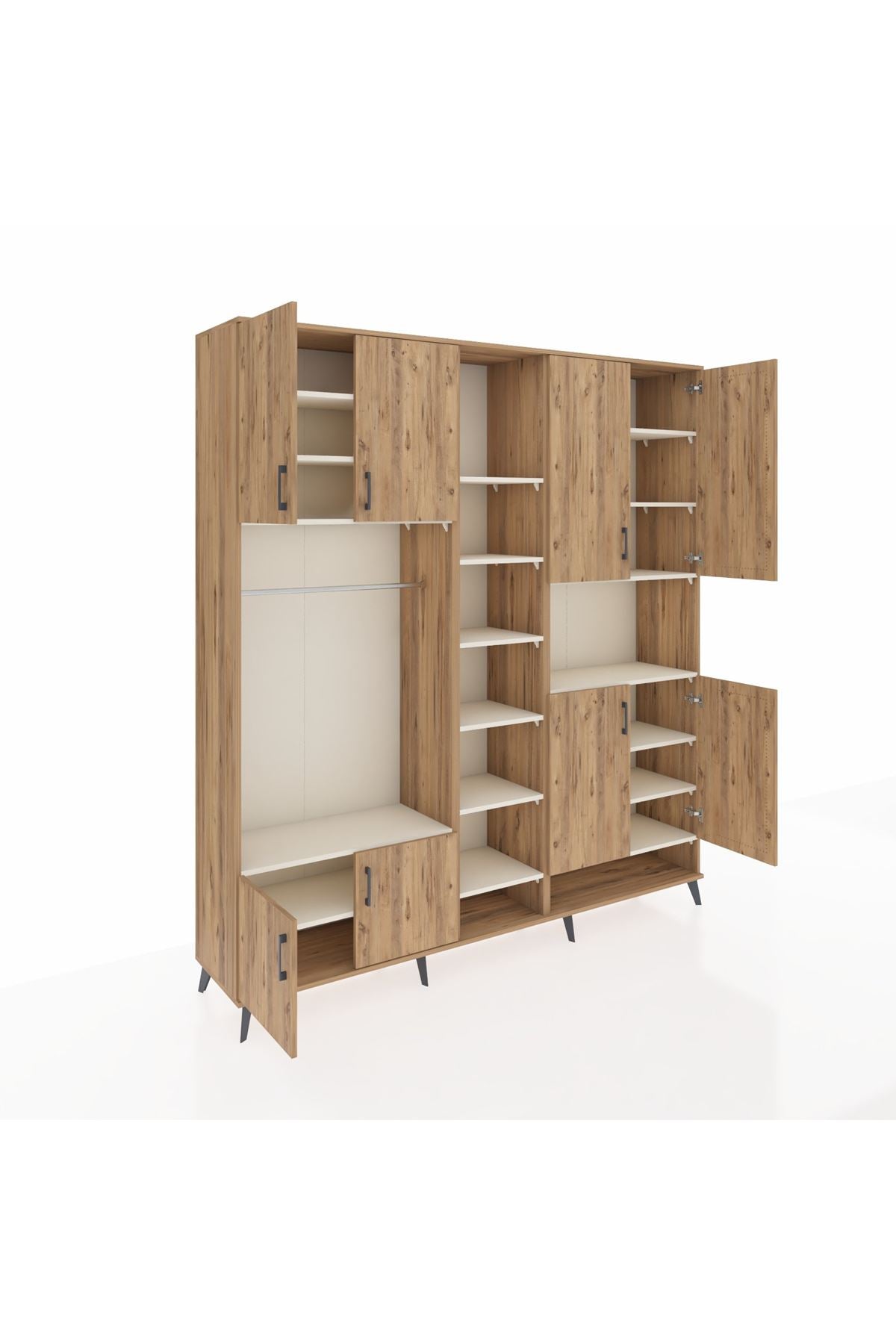 Hyperion Dolap 18 Raflı 8 Kapaklı Tek Askılı 220x44x243 - S553M051V19B