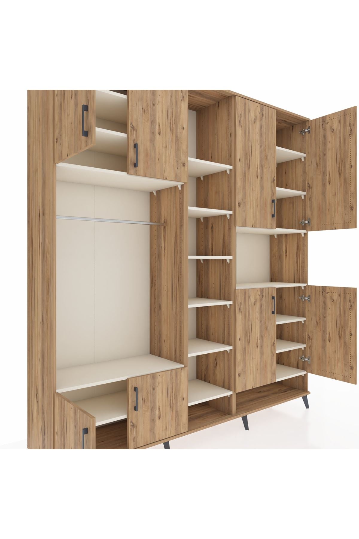 Hyperion Dolap 18 Raflı 8 Kapaklı Tek Askılı 220x44x243 - S553M051V19B