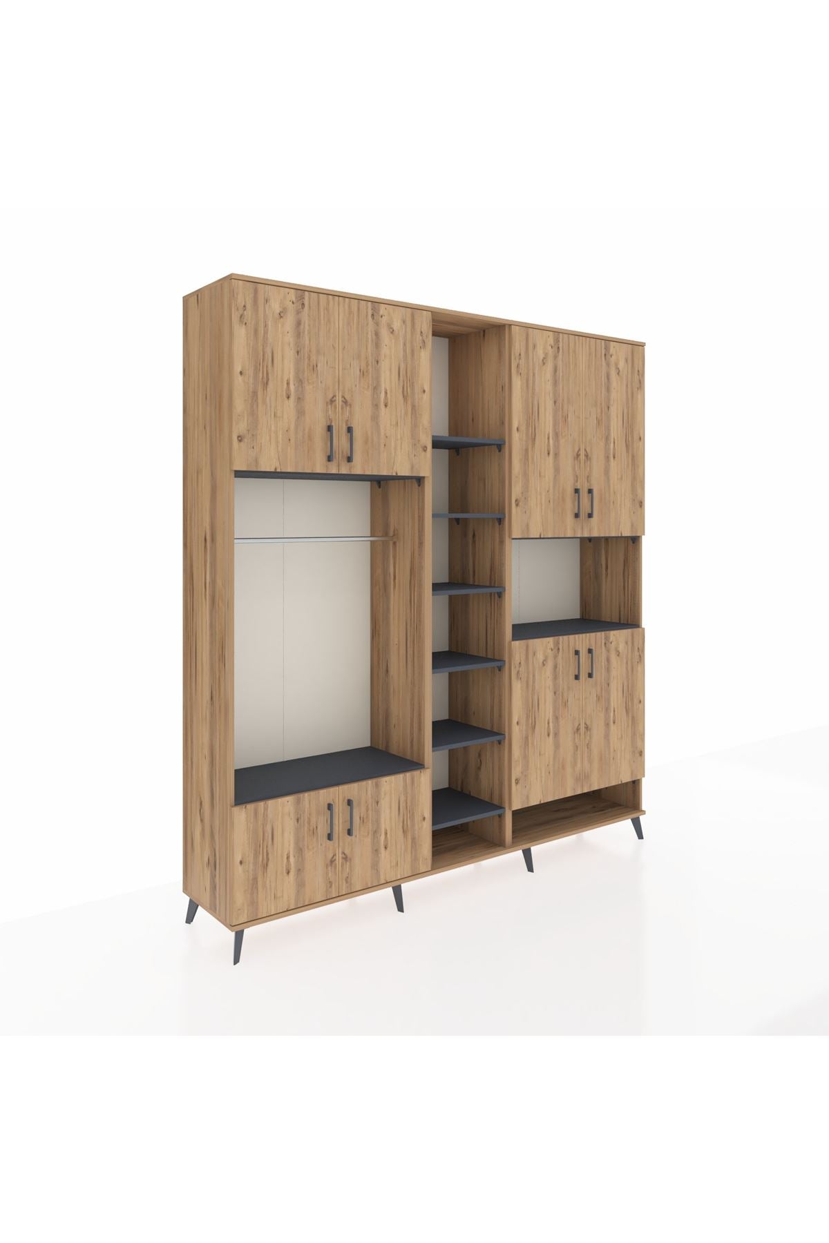 Hyperion Dolap 18 Raflı 8 Kapaklı Tek Askılı 220x44x243 - S553M051V20B