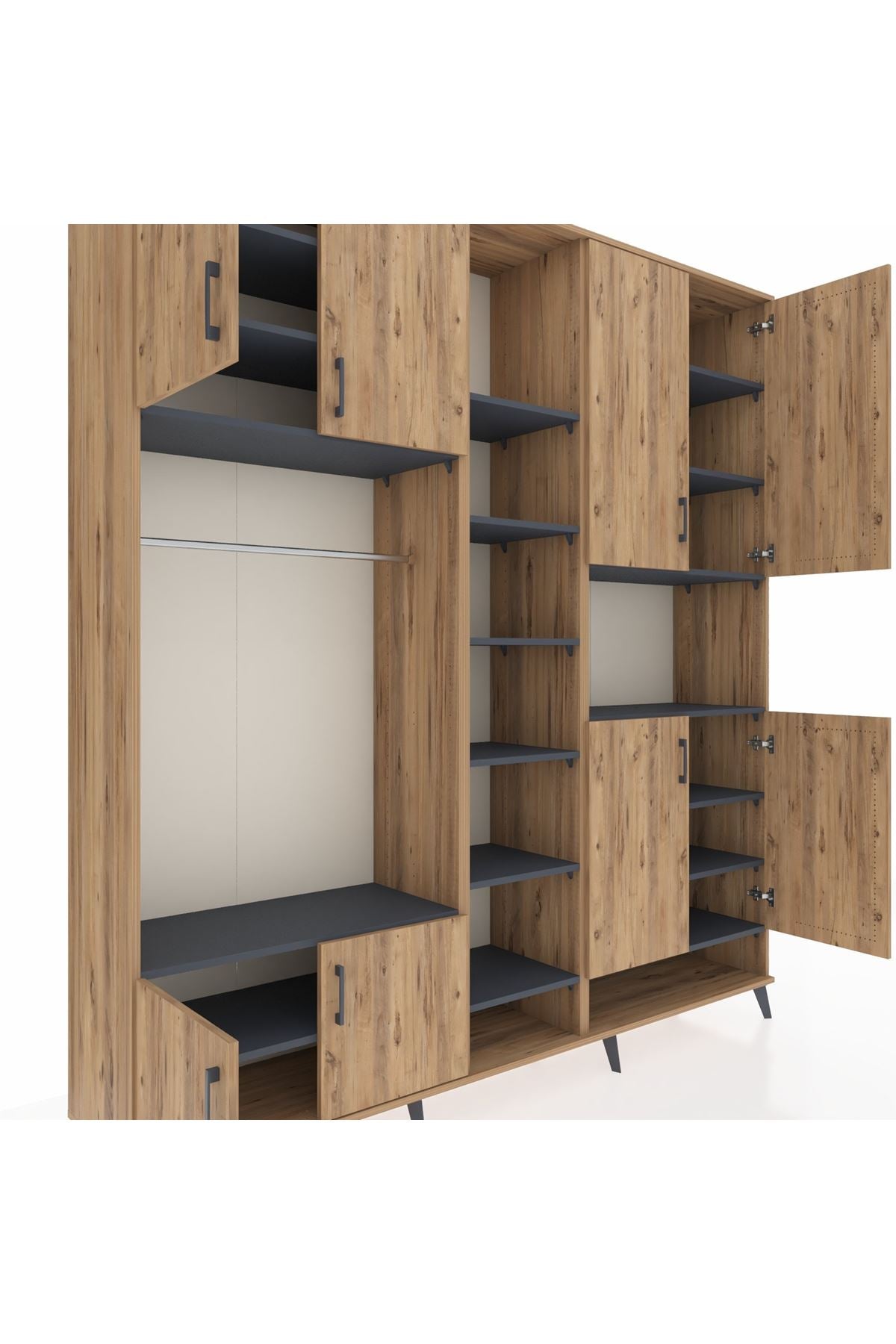 Hyperion Dolap 18 Raflı 8 Kapaklı Tek Askılı 220x44x243 - S553M051V20B