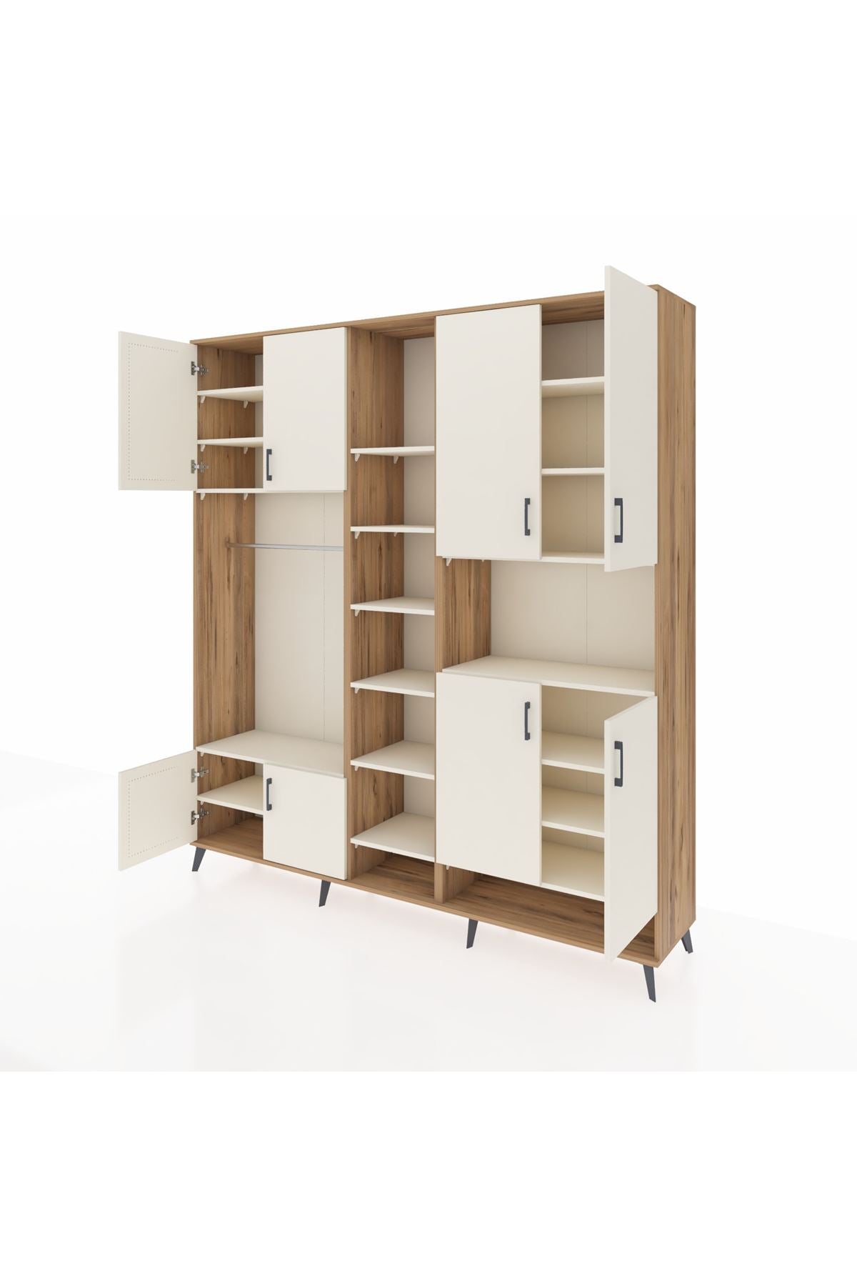 Hyperion Dolap 18 Raflı 8 Kapaklı Tek Askılı 220x44x243 - S553M051V22B