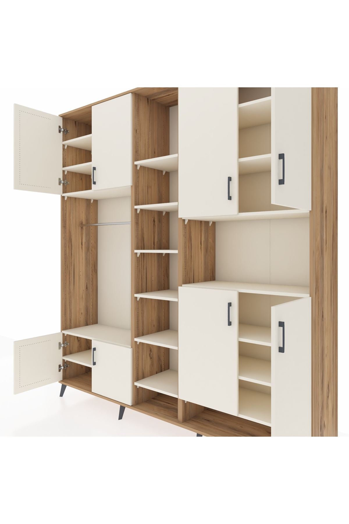 Hyperion Dolap 18 Raflı 8 Kapaklı Tek Askılı 220x44x243 - S553M051V22B