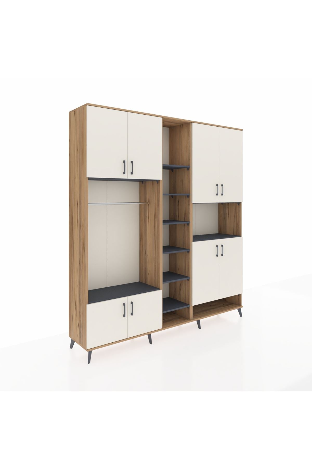 Hyperion Dolap 18 Raflı 8 Kapaklı Tek Askılı 220x44x243 - S553M051V23B