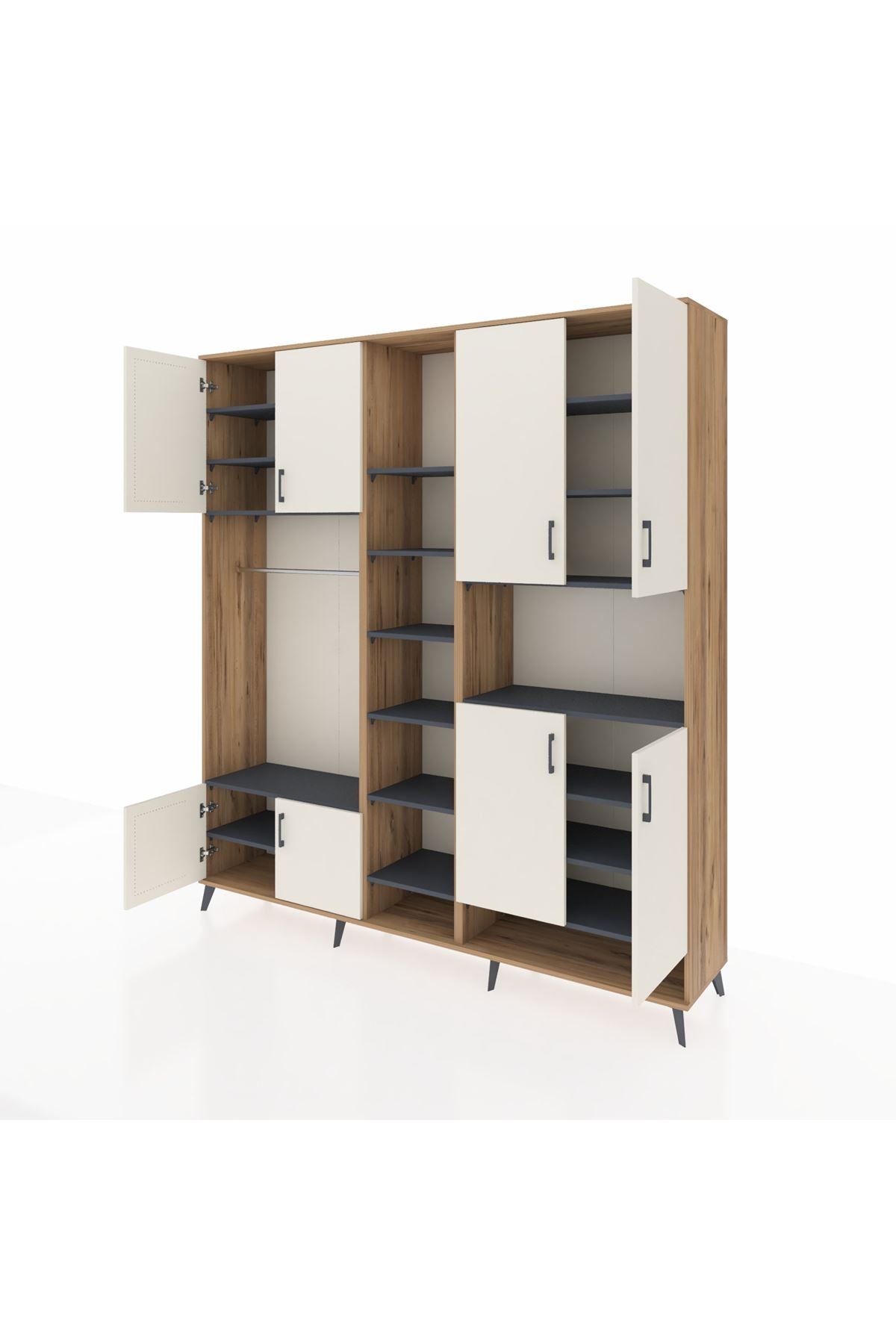 Hyperion Dolap 18 Raflı 8 Kapaklı Tek Askılı 220x44x243 - S553M051V23B