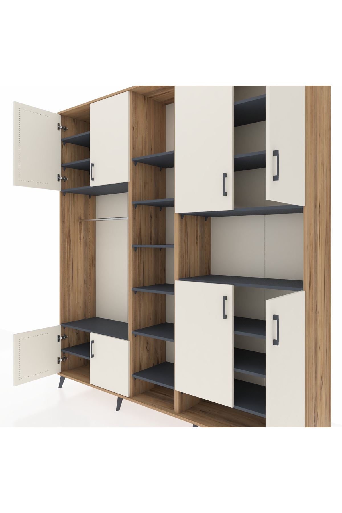 Hyperion Dolap 18 Raflı 8 Kapaklı Tek Askılı 220x44x243 - S553M051V23B