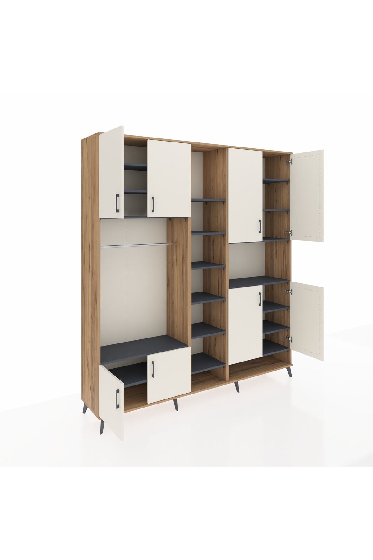 Hyperion Dolap 18 Raflı 8 Kapaklı Tek Askılı 220x44x243 - S553M051V23B