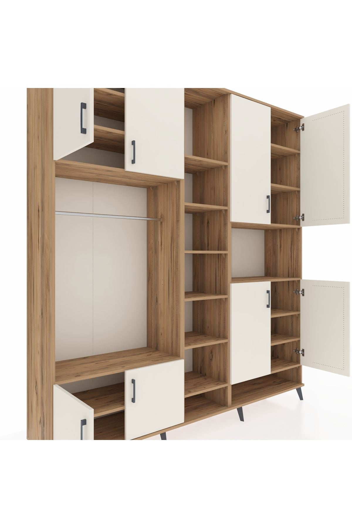 Hyperion Dolap 18 Raflı 8 Kapaklı Tek Askılı 220x44x243 - S553M051V24B