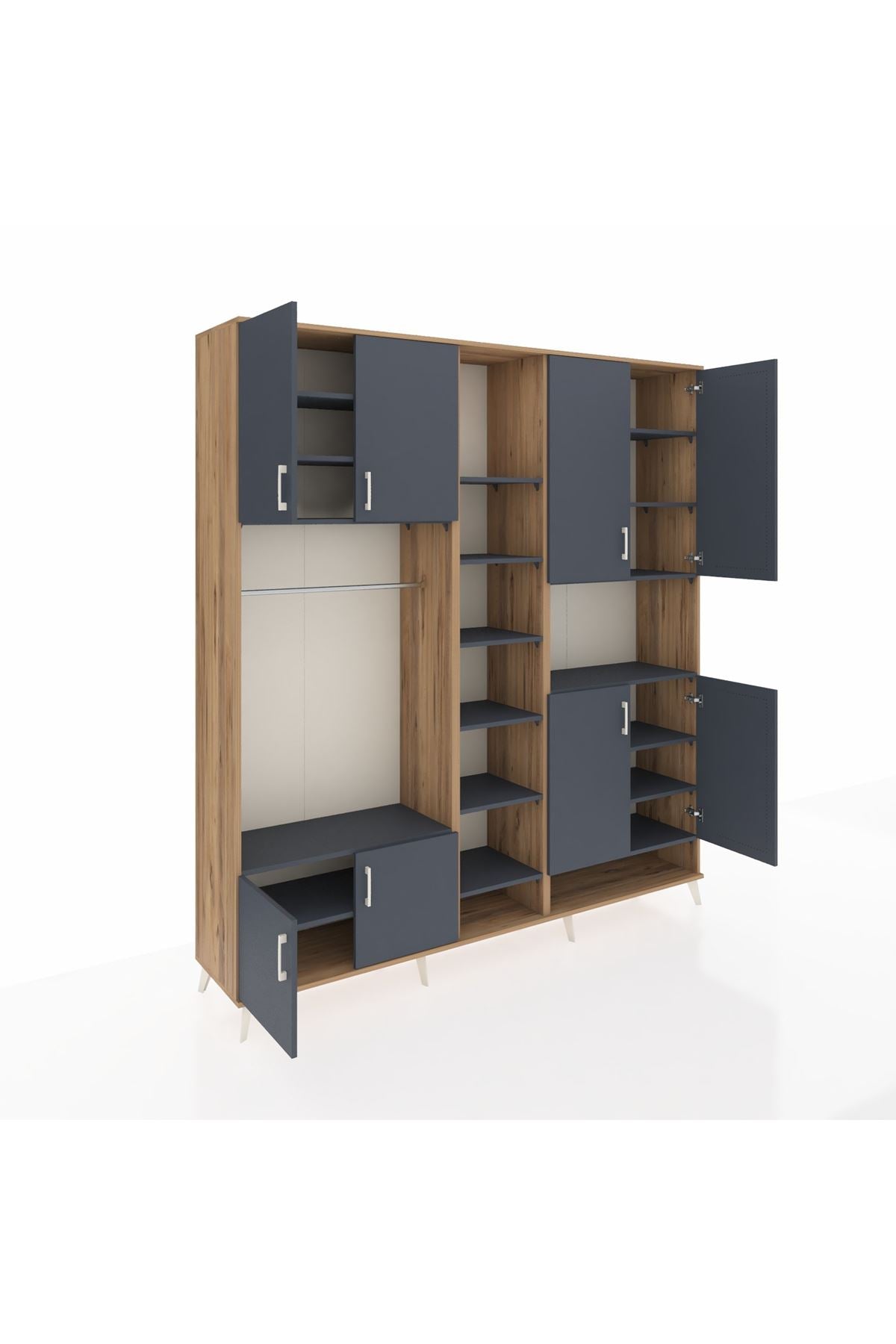 Hyperion Dolap 18 Raflı 8 Kapaklı Tek Askılı 220x44x243 - S553M051V26B