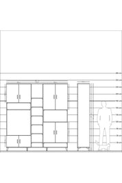 Hyperion Dolap 18 Raflı 8 Kapaklı Tek Askılı 220x44x243 - S553M051V27B
