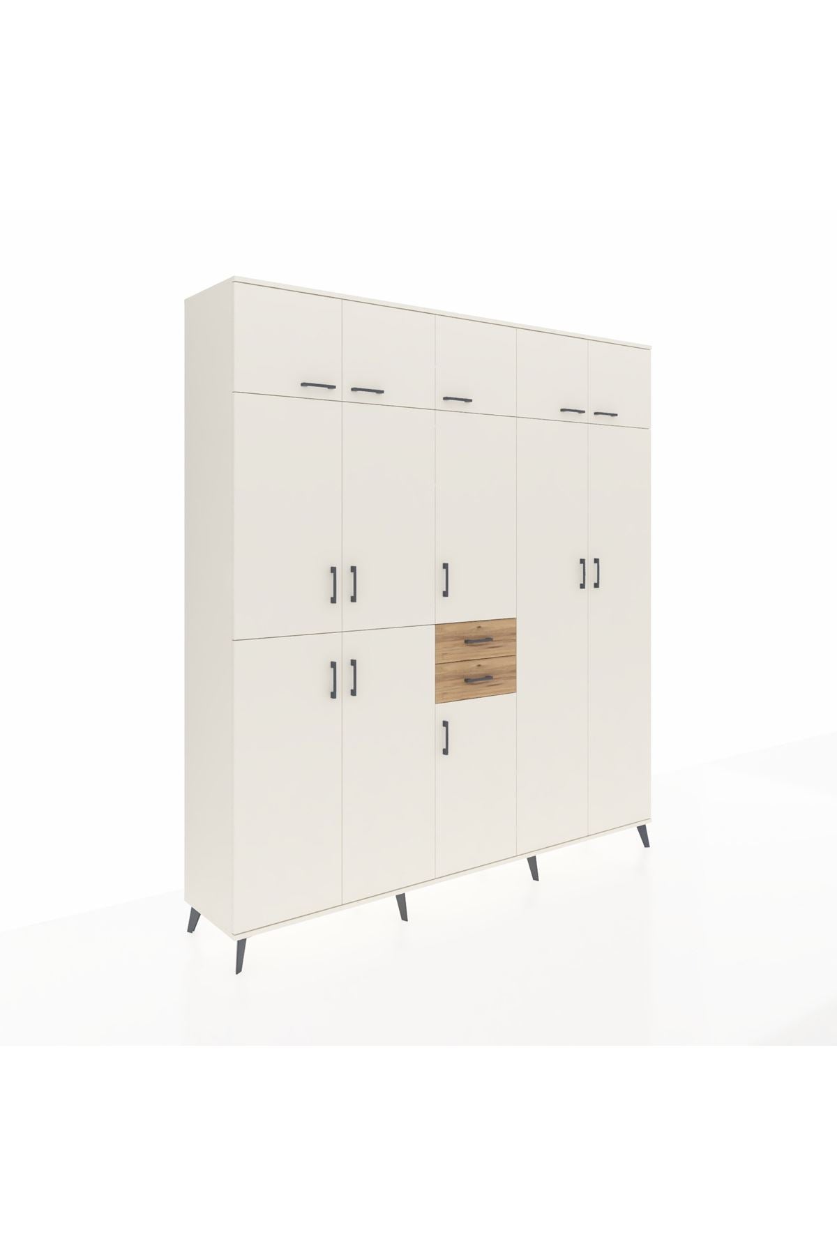 Hyperion Dolap 10 Raflı 2 Çekmeceli 3 Askılı 220x44x243 - S553M053V06B