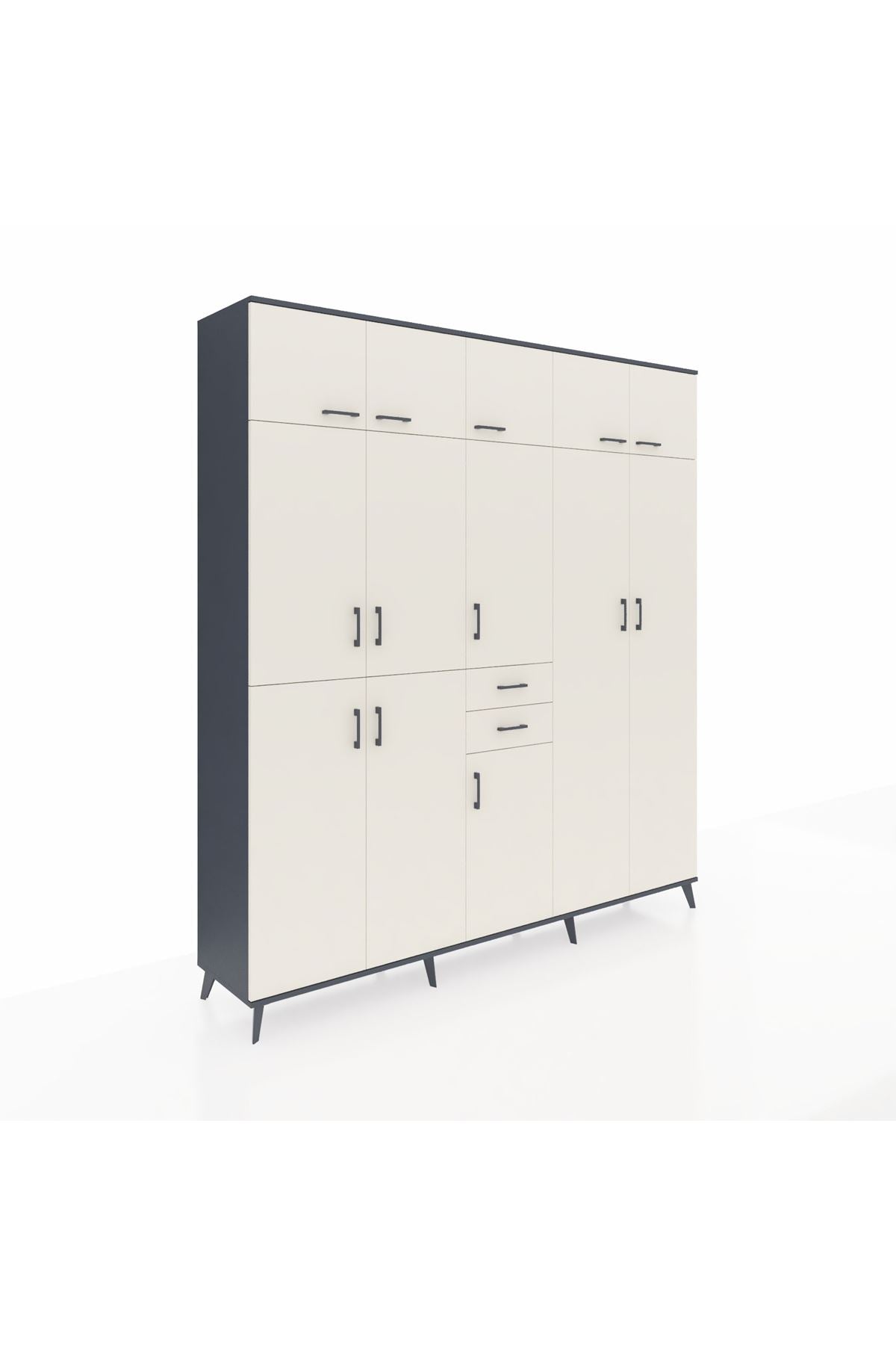 Hyperion Dolap 10 Raflı 2 Çekmeceli 3 Askılı 220x44x243 - S553M053V13B