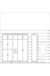 Hyperion Dolap 10 Raflı 2 Çekmeceli 3 Askılı 220x44x243 - S553M053V14B