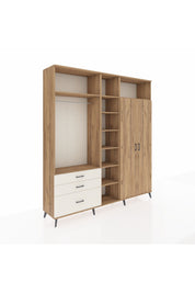Hyperion Dolap 10 Raflı 3 Çekmeceli 2 Askılı 220x44x243 - S553M054V19B