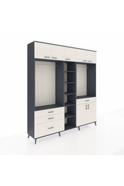 Hyperion Dolap 11 Raflı 4 Çekmeceli 2 Askılı 220x44x243 - S553M056V13B