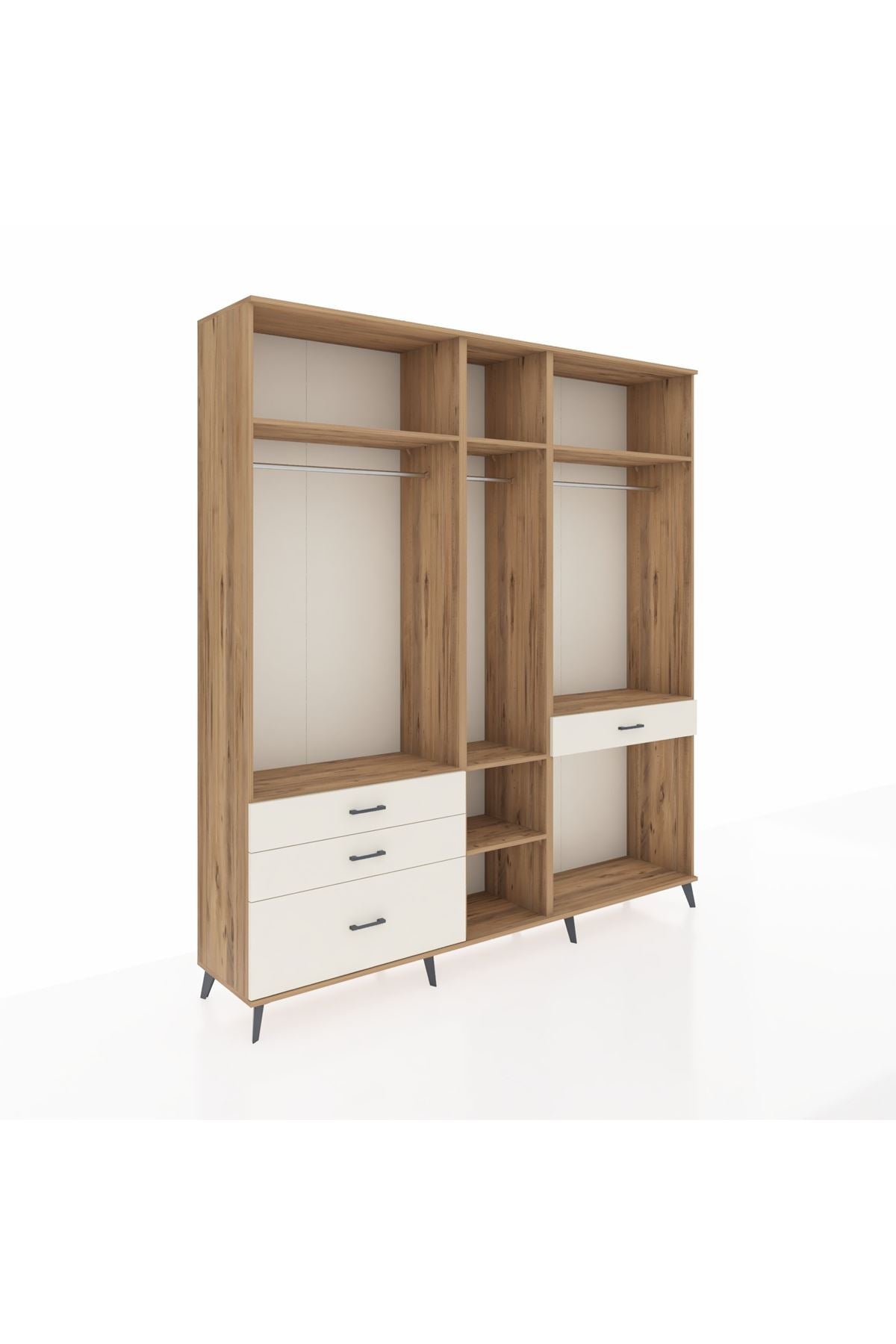 Hyperion Dolap 7 Raflı 4 Çekmeceli 3 Askılı 220x44x243 - S553M057V19B