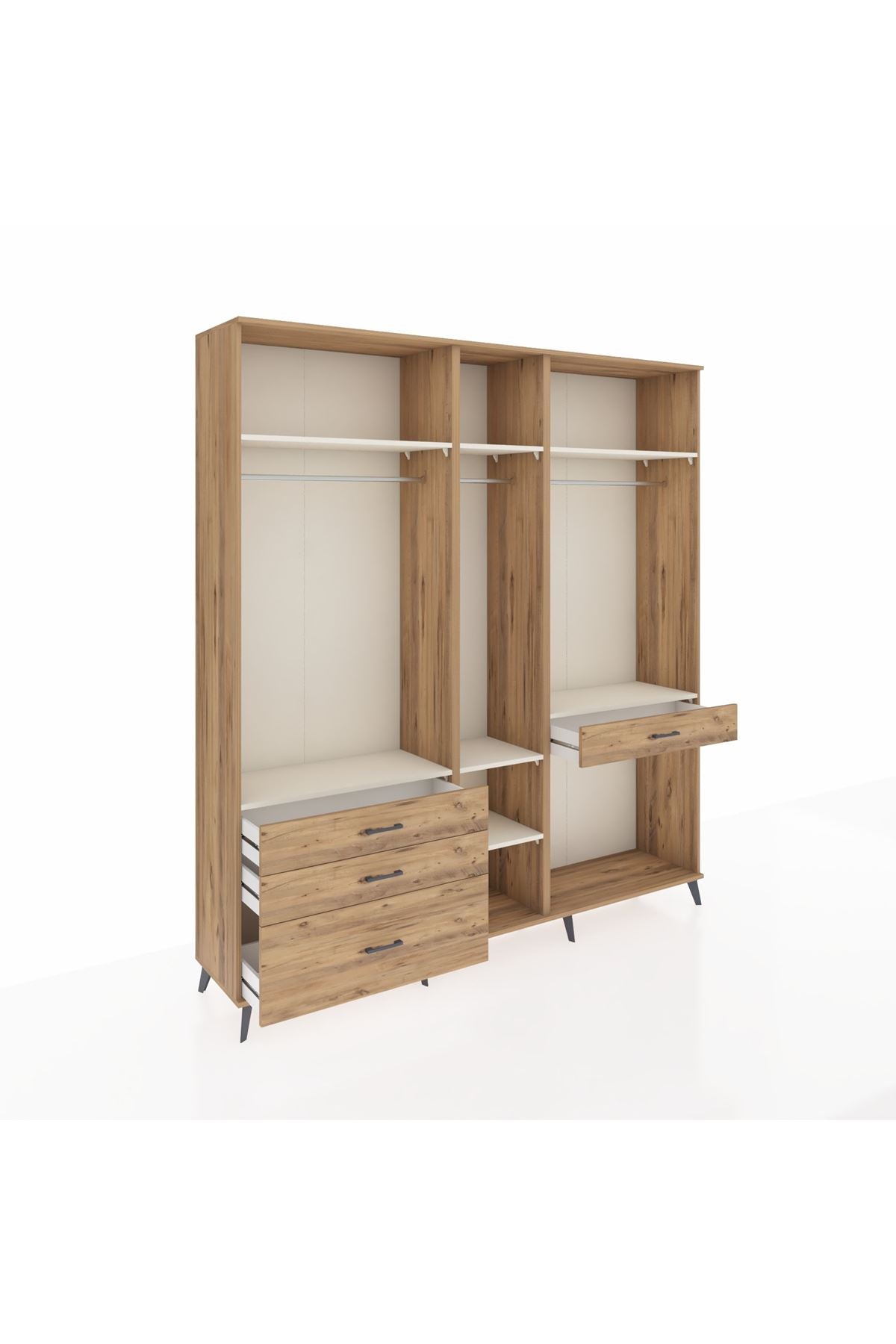 Hyperion Dolap 7 Raflı 4 Çekmeceli 3 Askılı 220x44x243 - S553M057V24B