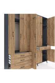 Hyperion Dolap 8 Raflı 4 Çekmeceli 3 Askılı 220x44x243 - S553M058V12B