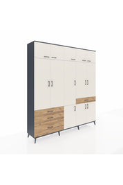 Hyperion Dolap 8 Raflı 4 Çekmeceli 3 Askılı 220x44x243 - S553M058V15B