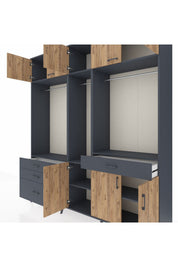 Hyperion Dolap 8 Raflı 4 Çekmeceli 3 Askılı 220x44x243 - S553M059V11B