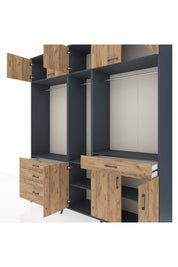Hyperion Dolap 8 Raflı 4 Çekmeceli 3 Askılı 220x44x243 - S553M059V12B