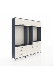 Hyperion Dolap 8 Raflı 4 Çekmeceli 3 Askılı 220x44x243 - S553M059V13B