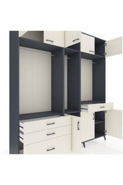 Hyperion Dolap 8 Raflı 4 Çekmeceli 3 Askılı 220x44x243 - S553M059V13B