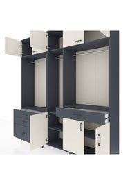 Hyperion Dolap 8 Raflı 4 Çekmeceli 3 Askılı 220x44x243 - S553M059V14B
