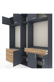 Hyperion Dolap 8 Raflı 4 Çekmeceli 3 Askılı 220x44x243 - S553M059V18B