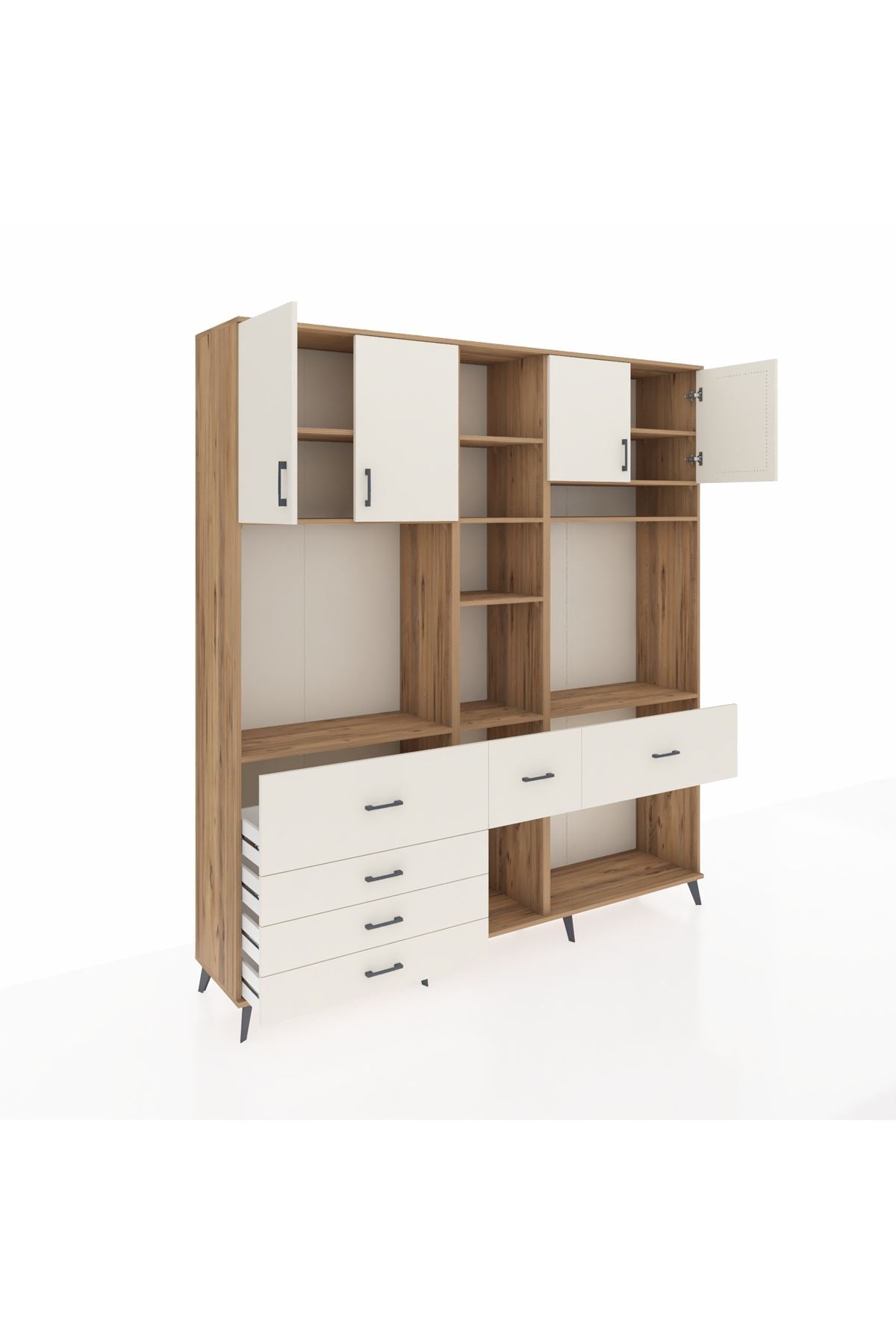 Hyperion Dolap 11 Raflı 6 Çekmeceli 4 Kapaklı 220x44x243 - S553M062V22B