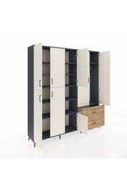Hyperion Dolap 12 Raflı 2 Çekmeceli Tek Askılı 220x44x243 - S553M063V15B