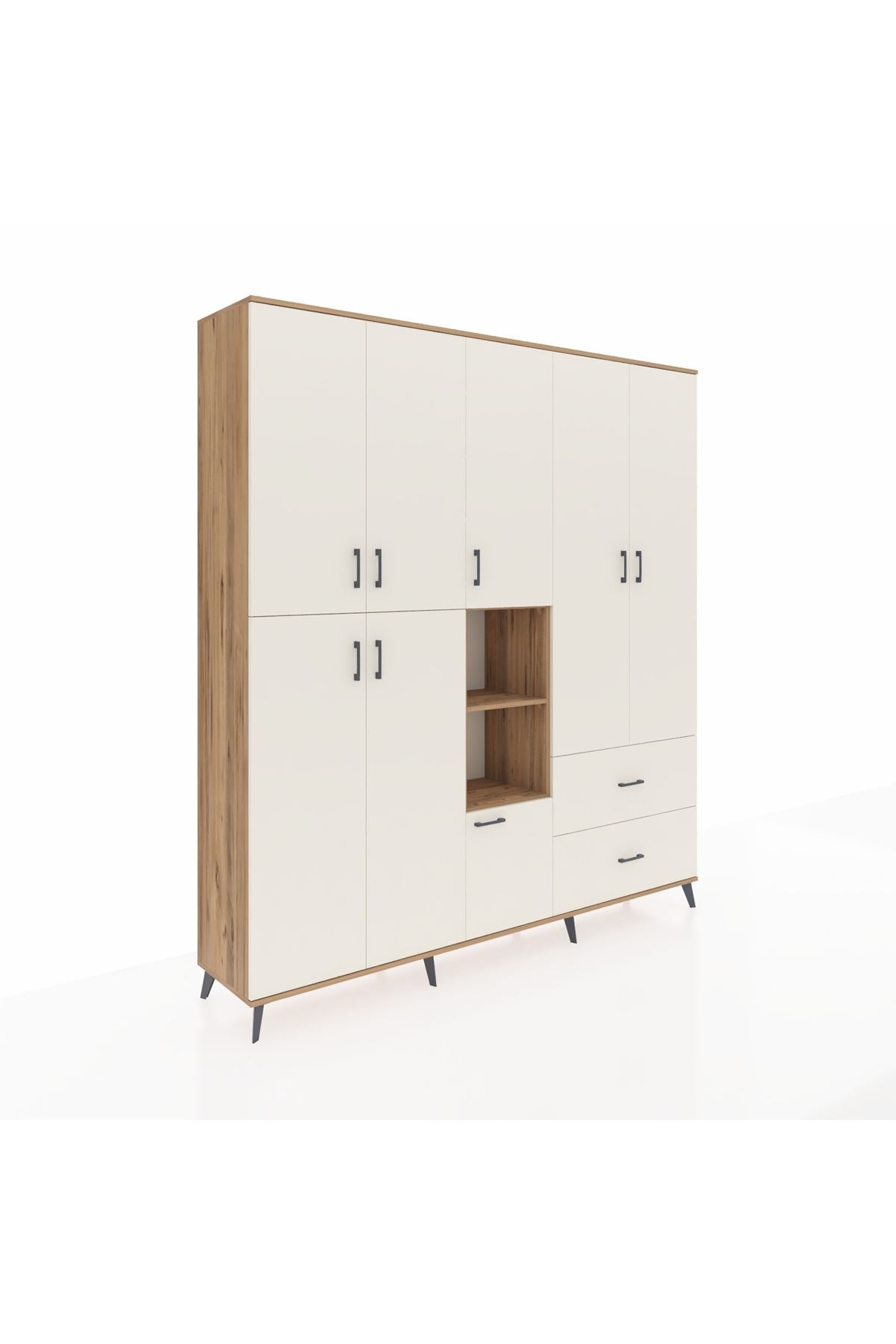 Hyperion Dolap 12 Raflı 2 Çekmeceli Tek Askılı 220x44x243 - S553M063V22B