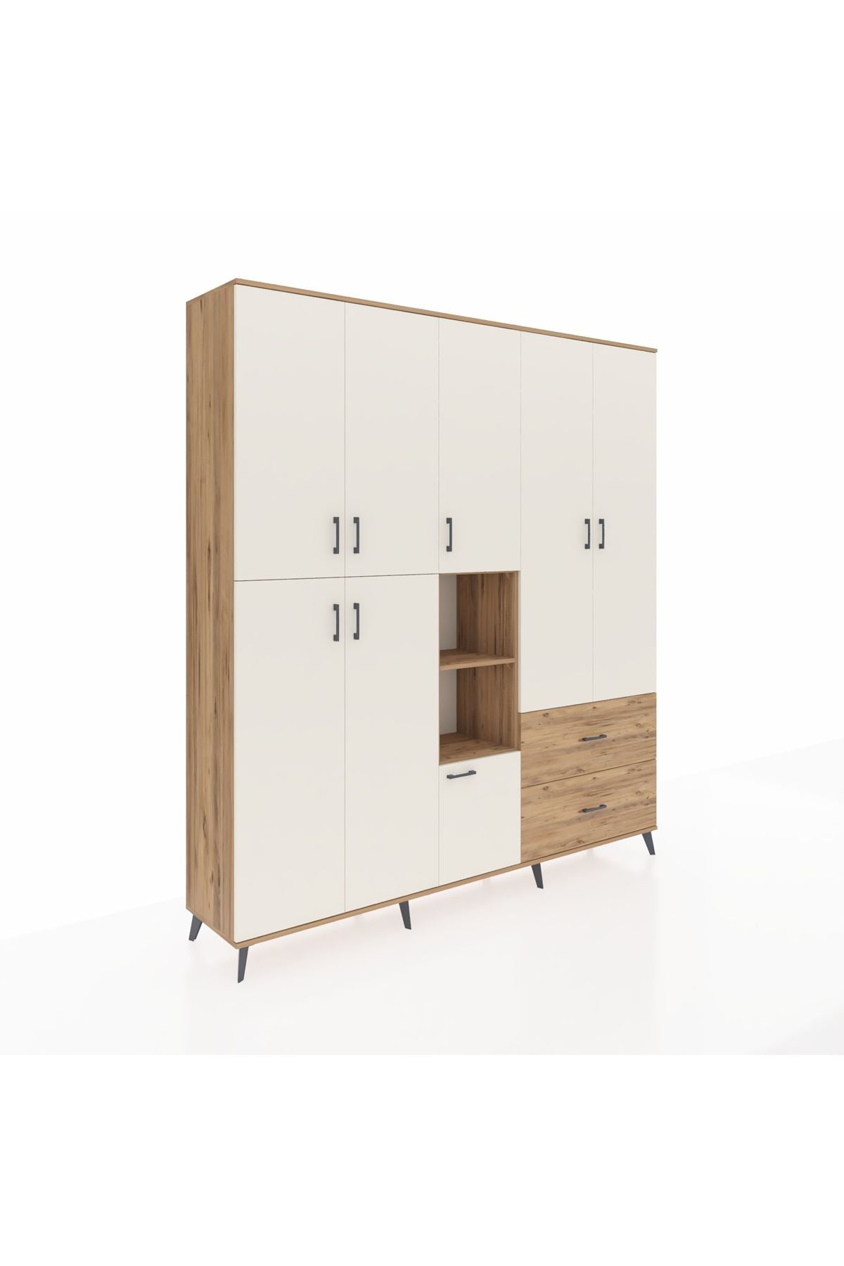 Hyperion Dolap 12 Raflı 2 Çekmeceli Tek Askılı 220x44x243 - S553M063V24B