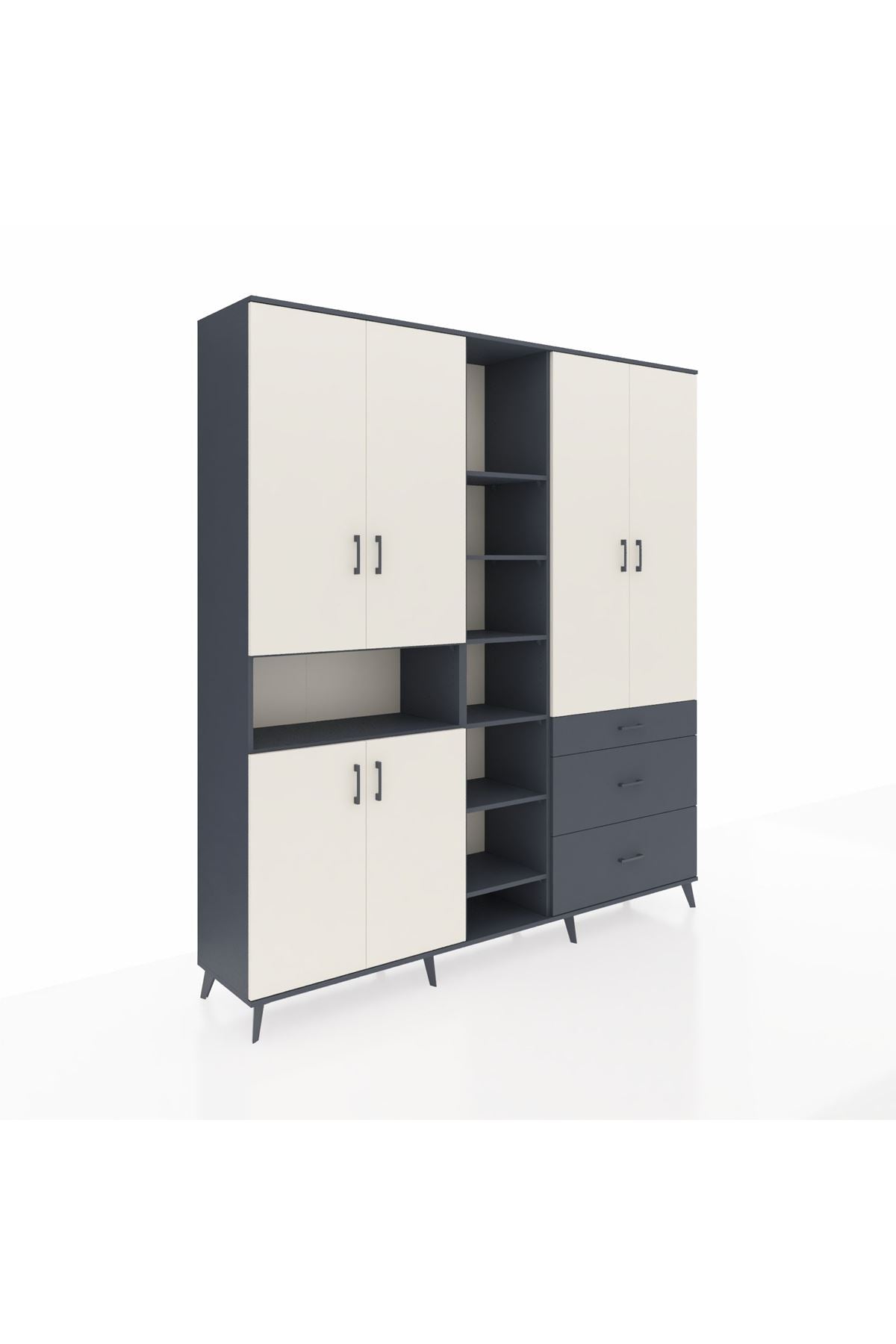 Hyperion Dolap 13 Raflı 3 Çekmeceli 6 Kapaklı 220x44x243 - S553M065V14B