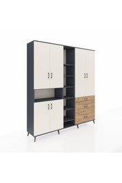 Hyperion Dolap 13 Raflı 3 Çekmeceli 6 Kapaklı 220x44x243 - S553M065V15B