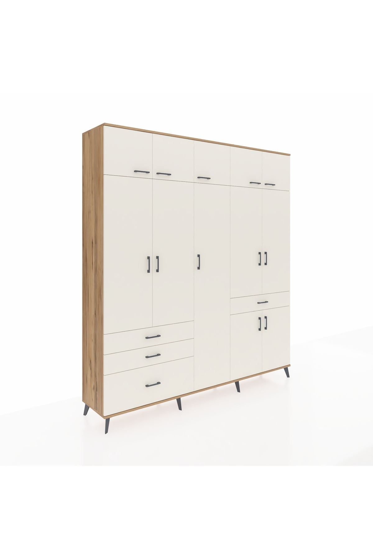 Hyperion Dolap 11 Raflı 4 Çekmeceli 2 Askılı 220x44x243 - S553M055V22B