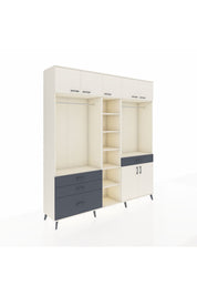 Hyperion Dolap 11 Raflı 4 Çekmeceli 2 Askılı 220x44x243 - S553M056V05B
