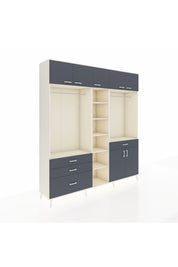 Hyperion Dolap 11 Raflı 4 Çekmeceli 2 Askılı 220x44x243 - S553M056V08B