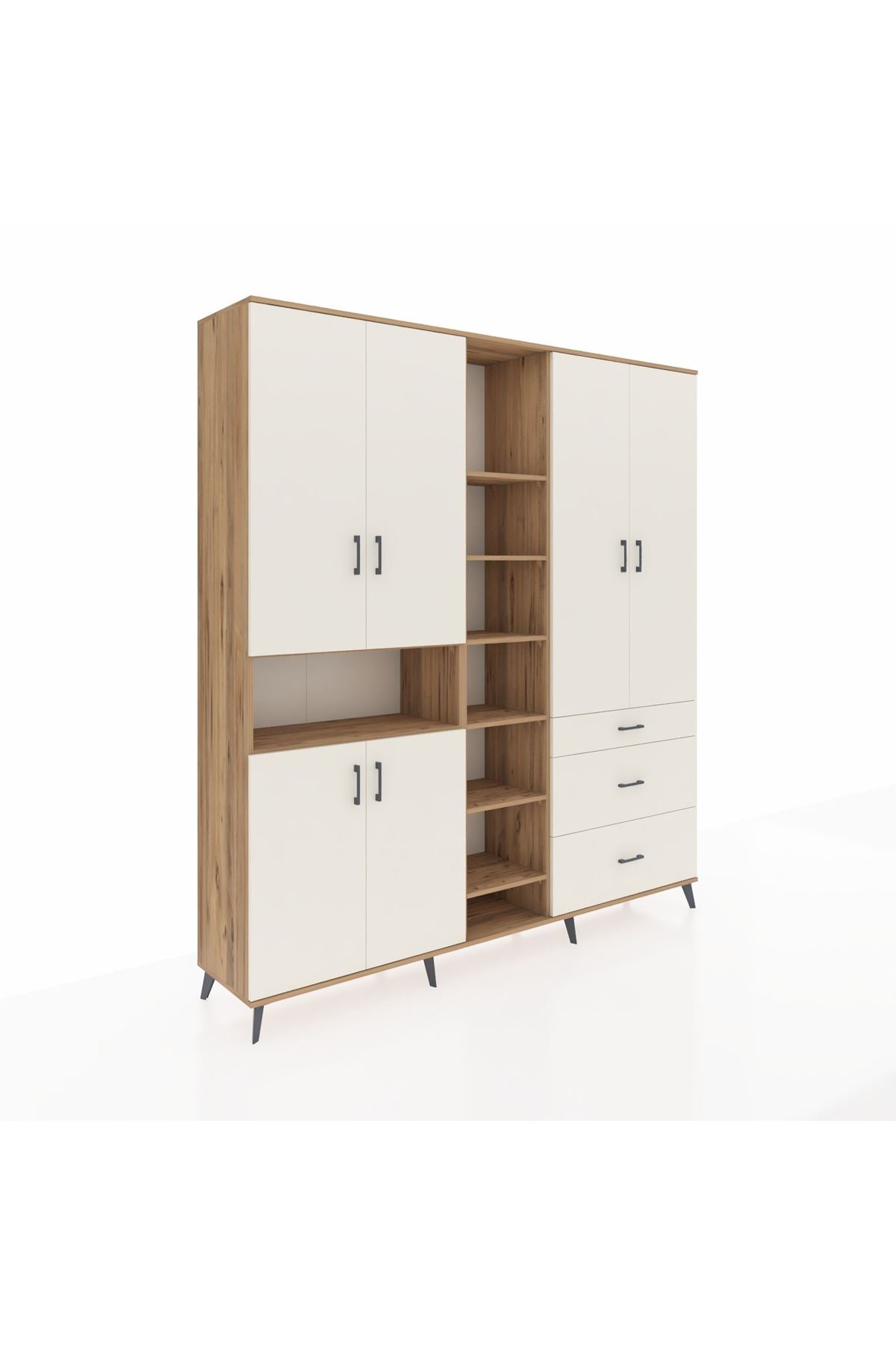 Hyperion Dolap 13 Raflı 3 Çekmeceli 6 Kapaklı 220x44x243 - S553M065V22B