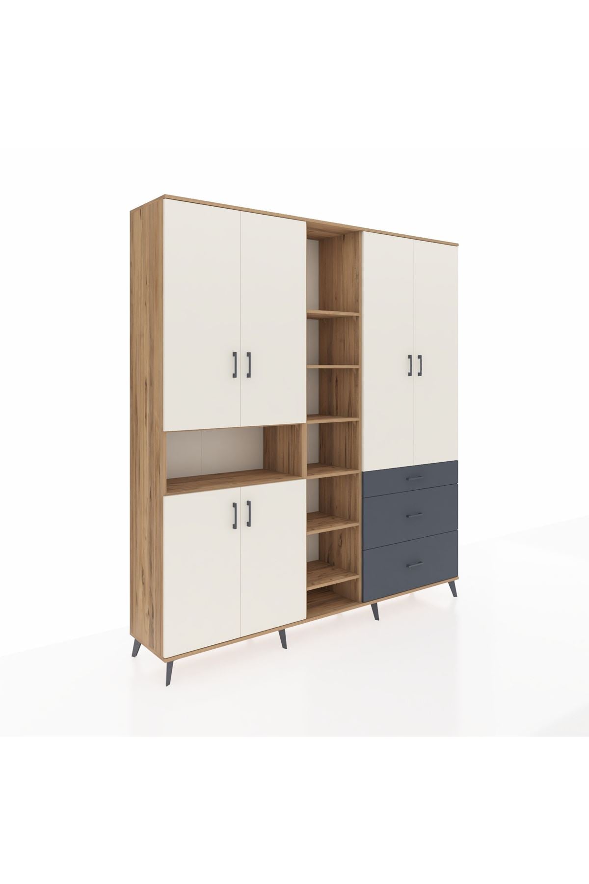 Hyperion Dolap 13 Raflı 3 Çekmeceli 6 Kapaklı 220x44x243 - S553M065V23B