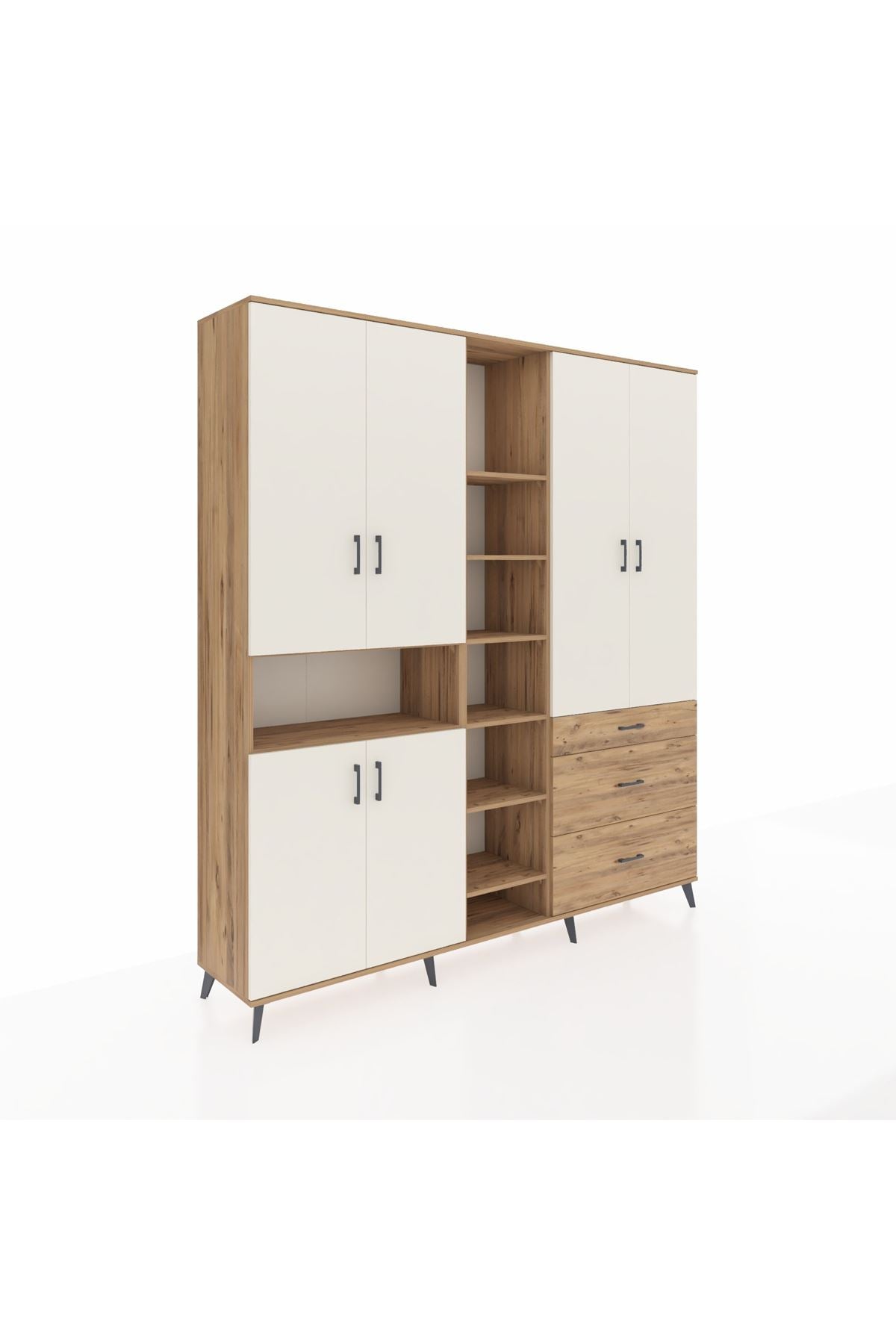 Hyperion Dolap 13 Raflı 3 Çekmeceli 6 Kapaklı 220x44x243 - S553M065V24B