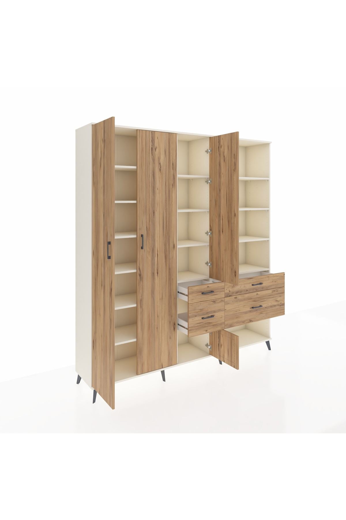 Hyperion Dolap 14 Raflı 4 Çekmeceli 4 Kapaklı 220x44x243 - S553M068V03B