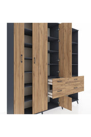 Hyperion Dolap 14 Raflı 4 Çekmeceli 4 Kapaklı 220x44x243 - S553M068V12B