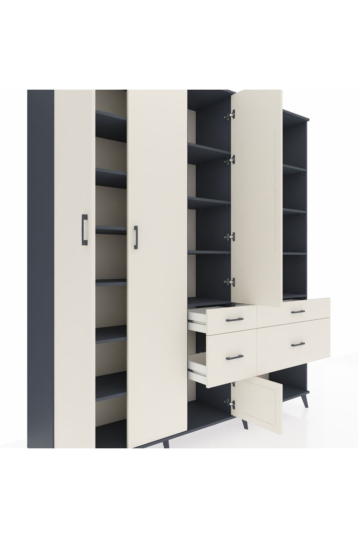 Hyperion Dolap 14 Raflı 4 Çekmeceli 4 Kapaklı 220x44x243 - S553M068V13B