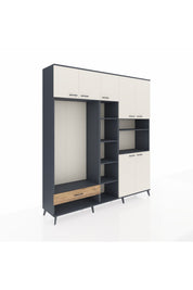 Hyperion Dolap 11 Raflı Tek Çekmeceli 7 Kapaklı 220x44x243 - S553M069V15B
