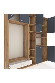 Hyperion Dolap 11 Raflı Tek Çekmeceli 7 Kapaklı 220x44x243 - S553M069V25B