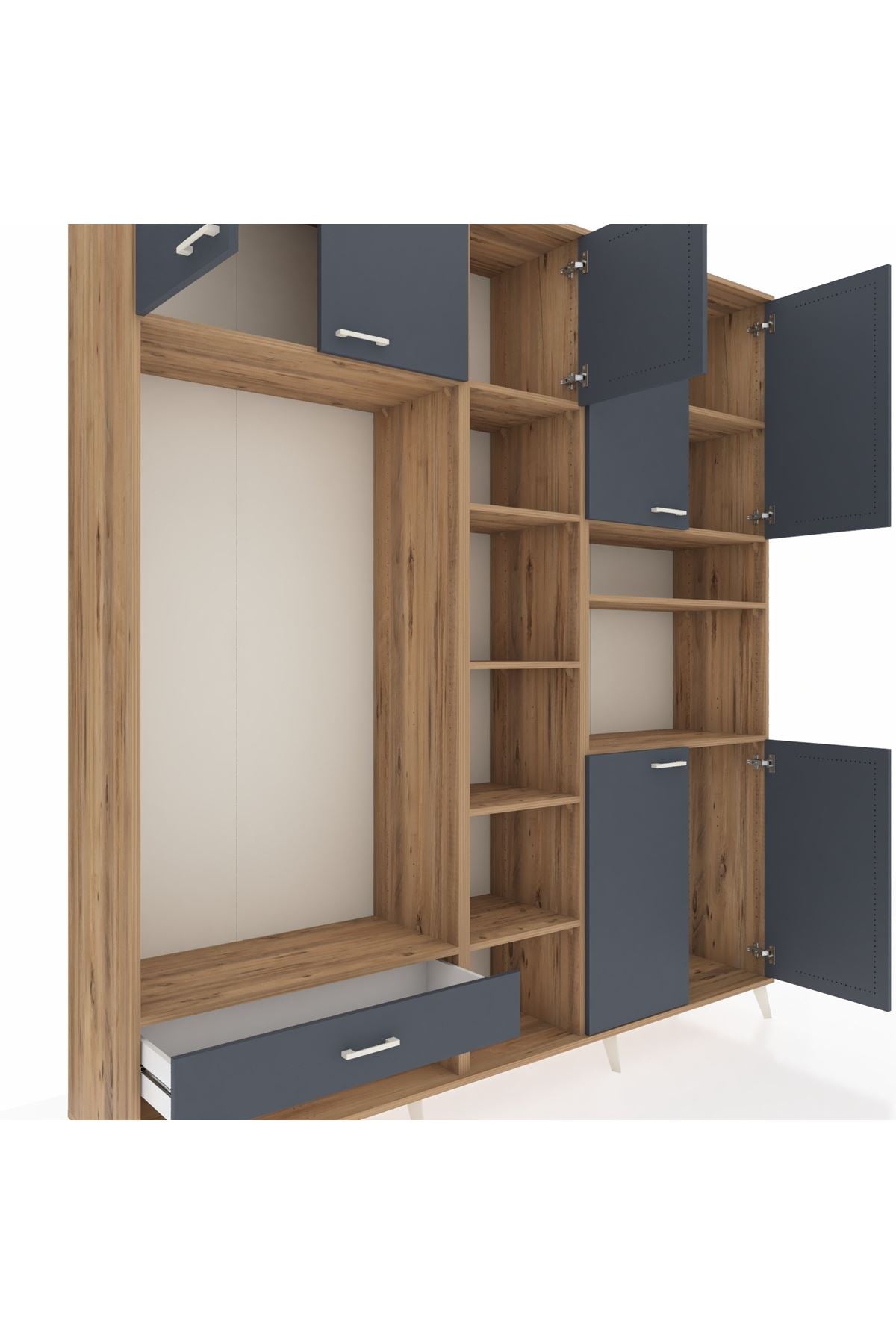 Hyperion Dolap 11 Raflı Tek Çekmeceli 7 Kapaklı 220x44x243 - S553M069V26B