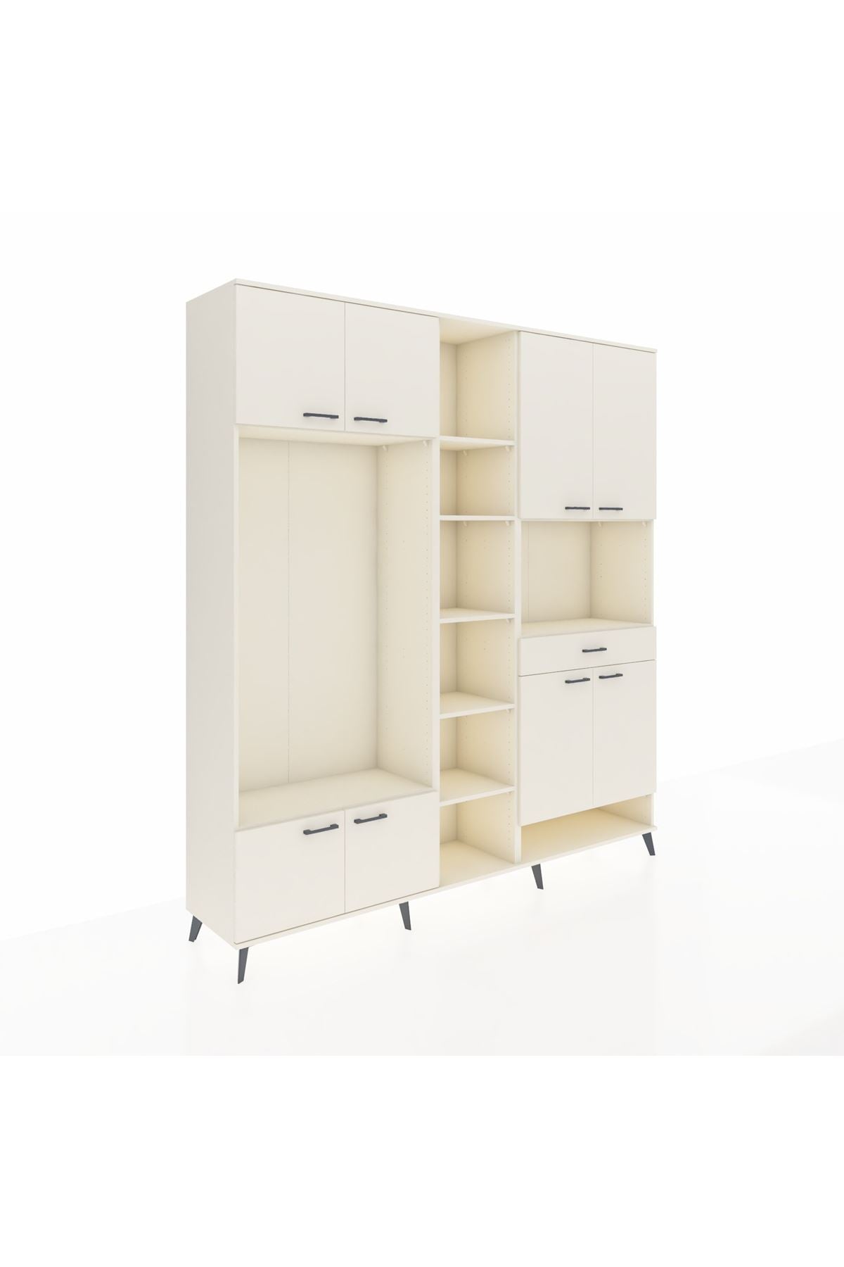 Hyperion Dolap 12 Raflı Tek Çekmeceli 8 Kapaklı 220x44x243 - S553M070V04B
